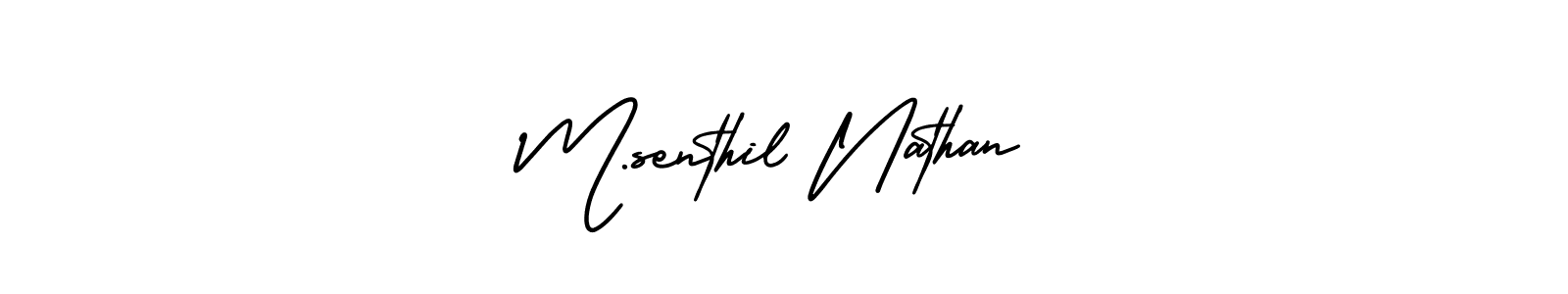 Make a beautiful signature design for name M.senthil Nathan. With this signature (AmerikaSignatureDemo-Regular) style, you can create a handwritten signature for free. M.senthil Nathan signature style 3 images and pictures png