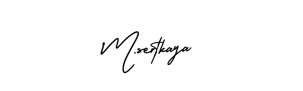 You should practise on your own different ways (AmerikaSignatureDemo-Regular) to write your name (M.sertkaya) in signature. don't let someone else do it for you. M.sertkaya signature style 3 images and pictures png