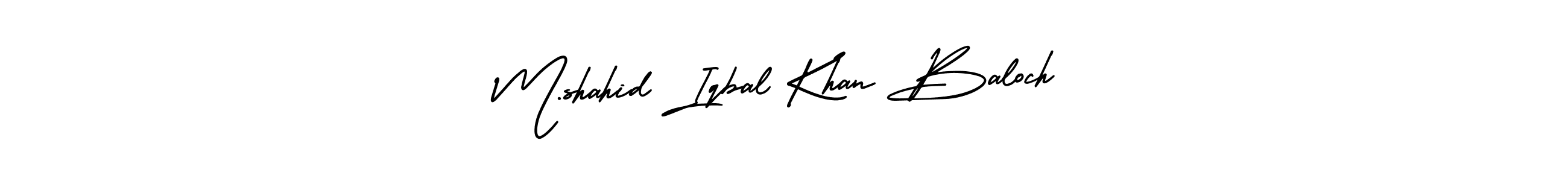 This is the best signature style for the M.shahid Iqbal Khan Baloch name. Also you like these signature font (AmerikaSignatureDemo-Regular). Mix name signature. M.shahid Iqbal Khan Baloch signature style 3 images and pictures png