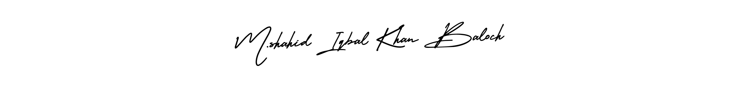 Use a signature maker to create a handwritten signature online. With this signature software, you can design (AmerikaSignatureDemo-Regular) your own signature for name M.shahid Iqbal Khan Baloch. M.shahid Iqbal Khan Baloch signature style 3 images and pictures png