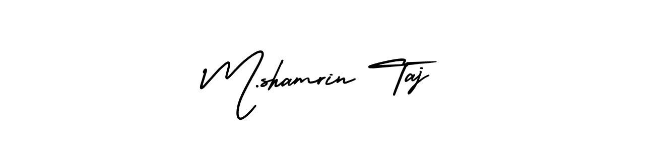 How to make M.shamrin Taj name signature. Use AmerikaSignatureDemo-Regular style for creating short signs online. This is the latest handwritten sign. M.shamrin Taj signature style 3 images and pictures png