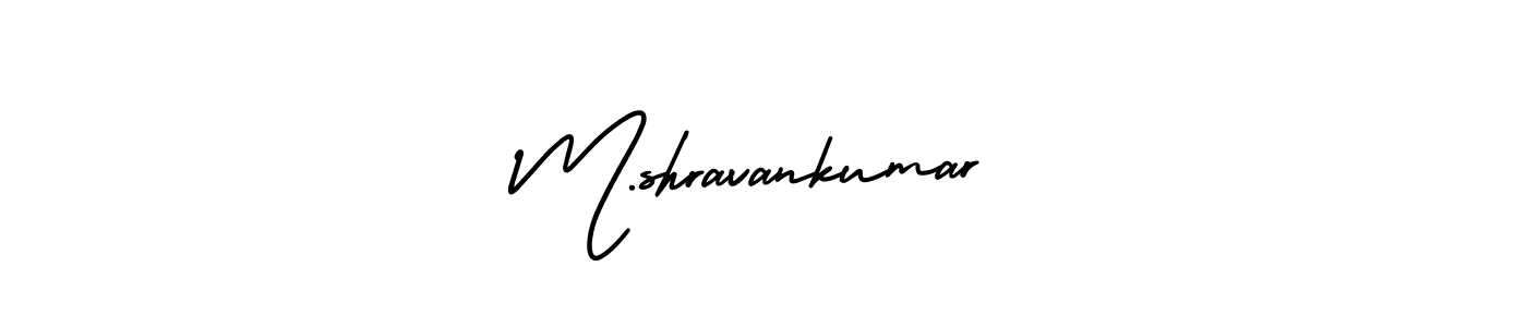 Use a signature maker to create a handwritten signature online. With this signature software, you can design (AmerikaSignatureDemo-Regular) your own signature for name M.shravankumar. M.shravankumar signature style 3 images and pictures png