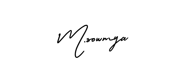How to make M.sowmya name signature. Use AmerikaSignatureDemo-Regular style for creating short signs online. This is the latest handwritten sign. M.sowmya signature style 3 images and pictures png