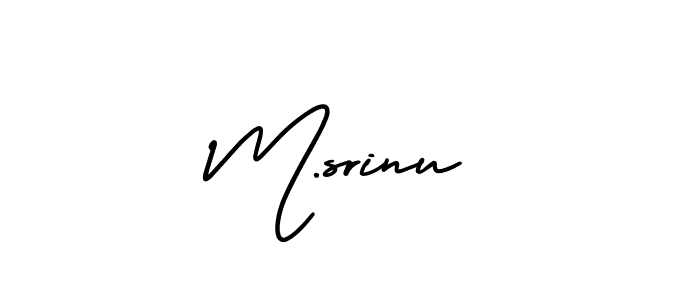 Use a signature maker to create a handwritten signature online. With this signature software, you can design (AmerikaSignatureDemo-Regular) your own signature for name M.srinu. M.srinu signature style 3 images and pictures png