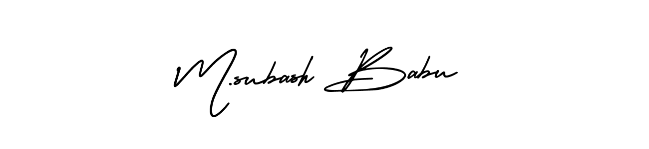 This is the best signature style for the M.subash Babu name. Also you like these signature font (AmerikaSignatureDemo-Regular). Mix name signature. M.subash Babu signature style 3 images and pictures png