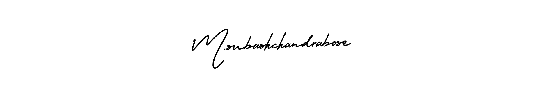 The best way (AmerikaSignatureDemo-Regular) to make a short signature is to pick only two or three words in your name. The name M.subashchandrabose include a total of six letters. For converting this name. M.subashchandrabose signature style 3 images and pictures png