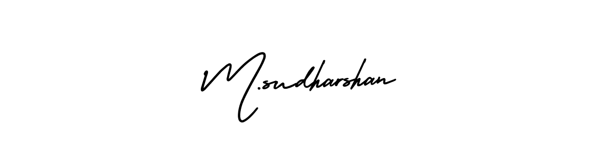 You should practise on your own different ways (AmerikaSignatureDemo-Regular) to write your name (M.sudharshan) in signature. don't let someone else do it for you. M.sudharshan signature style 3 images and pictures png