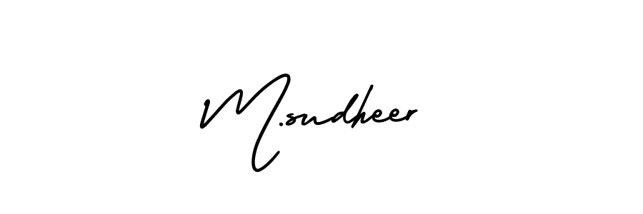 Also we have M.sudheer name is the best signature style. Create professional handwritten signature collection using AmerikaSignatureDemo-Regular autograph style. M.sudheer signature style 3 images and pictures png