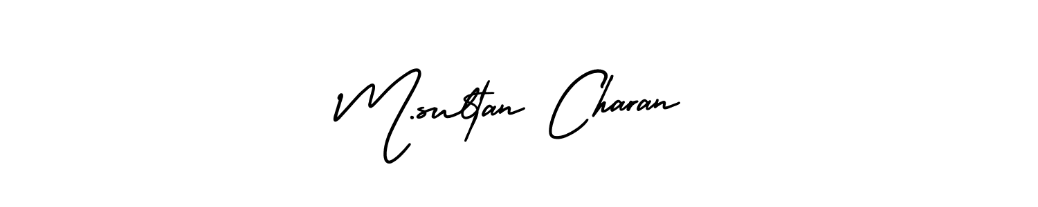 The best way (AmerikaSignatureDemo-Regular) to make a short signature is to pick only two or three words in your name. The name M.sultan Charan include a total of six letters. For converting this name. M.sultan Charan signature style 3 images and pictures png