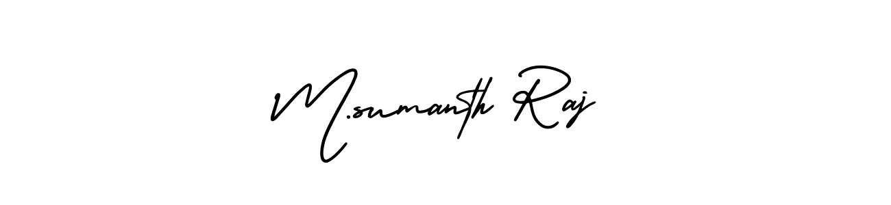It looks lik you need a new signature style for name M.sumanth Raj. Design unique handwritten (AmerikaSignatureDemo-Regular) signature with our free signature maker in just a few clicks. M.sumanth Raj signature style 3 images and pictures png