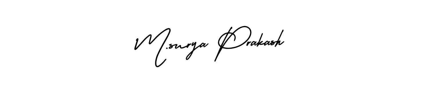 Use a signature maker to create a handwritten signature online. With this signature software, you can design (AmerikaSignatureDemo-Regular) your own signature for name M.surya Prakash. M.surya Prakash signature style 3 images and pictures png