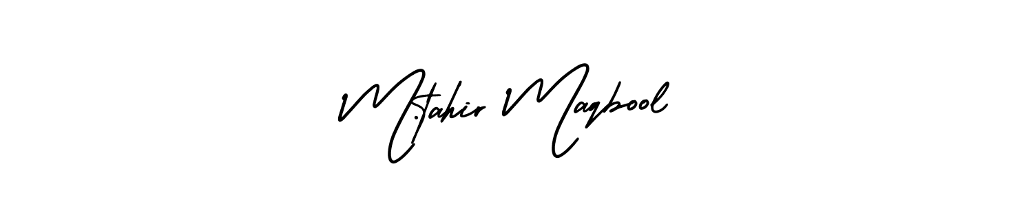 Similarly AmerikaSignatureDemo-Regular is the best handwritten signature design. Signature creator online .You can use it as an online autograph creator for name M.tahir Maqbool. M.tahir Maqbool signature style 3 images and pictures png