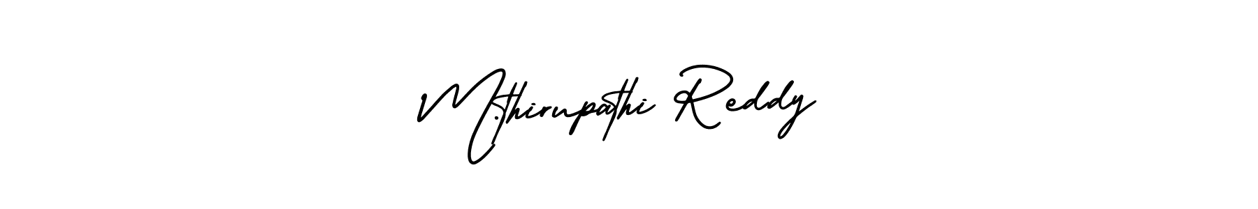 The best way (AmerikaSignatureDemo-Regular) to make a short signature is to pick only two or three words in your name. The name M.thirupathi Reddy include a total of six letters. For converting this name. M.thirupathi Reddy signature style 3 images and pictures png