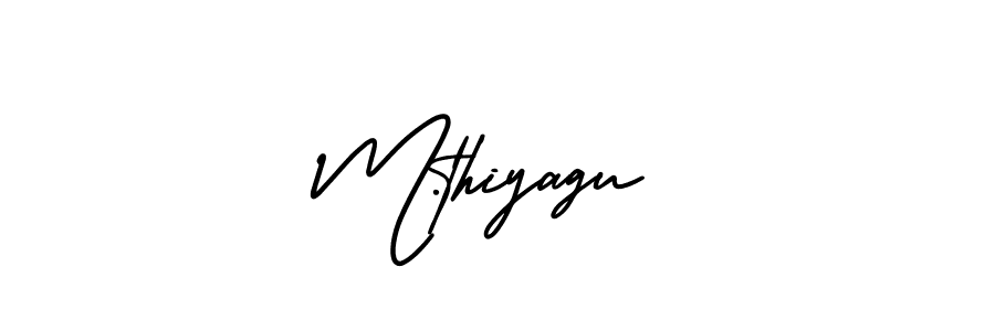 Make a beautiful signature design for name M.thiyagu. With this signature (AmerikaSignatureDemo-Regular) style, you can create a handwritten signature for free. M.thiyagu signature style 3 images and pictures png