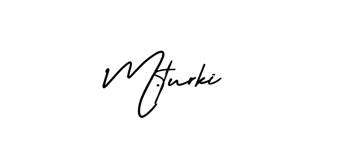 Create a beautiful signature design for name M.turki. With this signature (AmerikaSignatureDemo-Regular) fonts, you can make a handwritten signature for free. M.turki signature style 3 images and pictures png