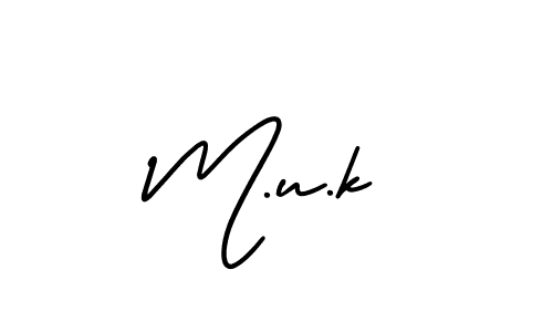 AmerikaSignatureDemo-Regular is a professional signature style that is perfect for those who want to add a touch of class to their signature. It is also a great choice for those who want to make their signature more unique. Get M.u.k name to fancy signature for free. M.u.k signature style 3 images and pictures png