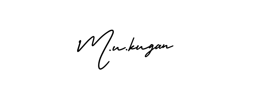 Use a signature maker to create a handwritten signature online. With this signature software, you can design (AmerikaSignatureDemo-Regular) your own signature for name M.u.kugan. M.u.kugan signature style 3 images and pictures png