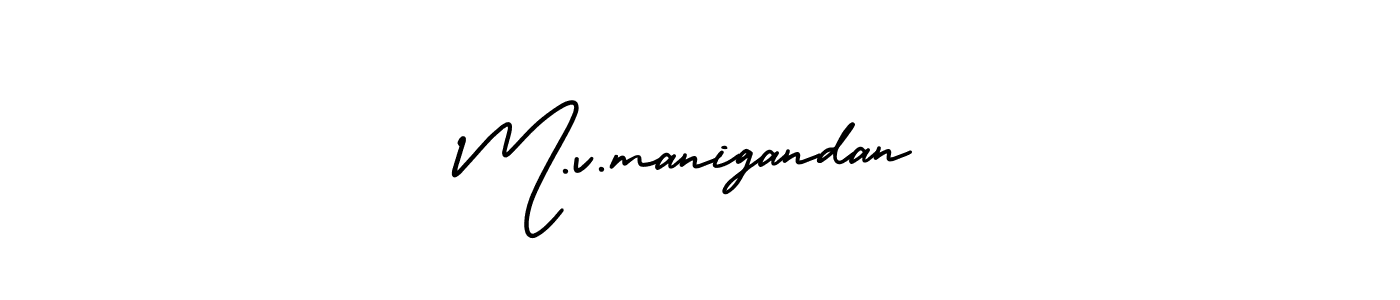 Create a beautiful signature design for name M.v.manigandan. With this signature (AmerikaSignatureDemo-Regular) fonts, you can make a handwritten signature for free. M.v.manigandan signature style 3 images and pictures png