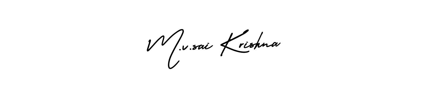 Use a signature maker to create a handwritten signature online. With this signature software, you can design (AmerikaSignatureDemo-Regular) your own signature for name M.v.sai Krishna. M.v.sai Krishna signature style 3 images and pictures png