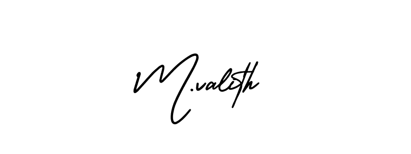 Make a beautiful signature design for name M.valith. With this signature (AmerikaSignatureDemo-Regular) style, you can create a handwritten signature for free. M.valith signature style 3 images and pictures png