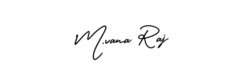 M.vana Raj stylish signature style. Best Handwritten Sign (AmerikaSignatureDemo-Regular) for my name. Handwritten Signature Collection Ideas for my name M.vana Raj. M.vana Raj signature style 3 images and pictures png