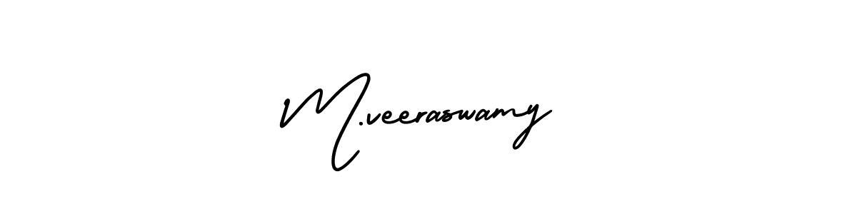 You should practise on your own different ways (AmerikaSignatureDemo-Regular) to write your name (M.veeraswamy) in signature. don't let someone else do it for you. M.veeraswamy signature style 3 images and pictures png