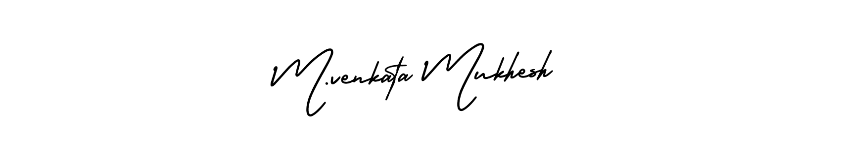 Design your own signature with our free online signature maker. With this signature software, you can create a handwritten (AmerikaSignatureDemo-Regular) signature for name M.venkata Mukhesh. M.venkata Mukhesh signature style 3 images and pictures png