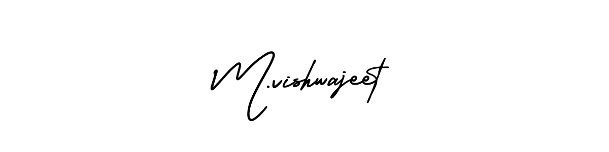 How to make M.vishwajeet name signature. Use AmerikaSignatureDemo-Regular style for creating short signs online. This is the latest handwritten sign. M.vishwajeet signature style 3 images and pictures png