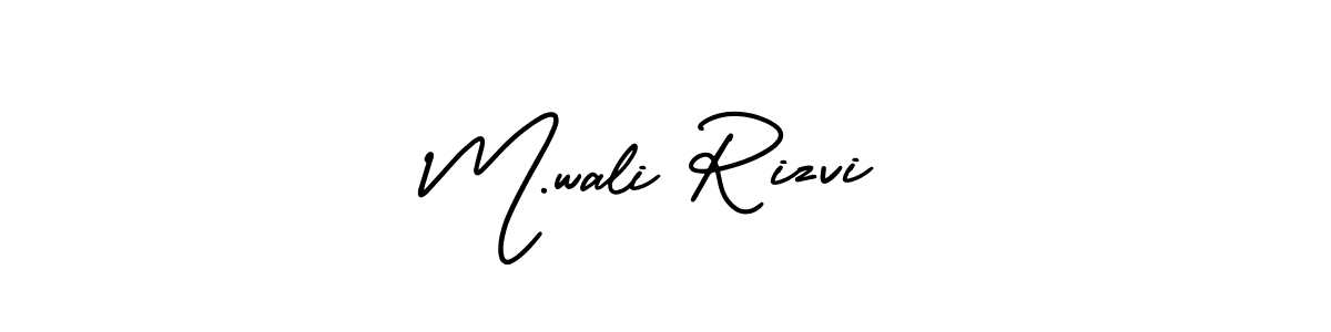 Design your own signature with our free online signature maker. With this signature software, you can create a handwritten (AmerikaSignatureDemo-Regular) signature for name M.wali Rizvi. M.wali Rizvi signature style 3 images and pictures png