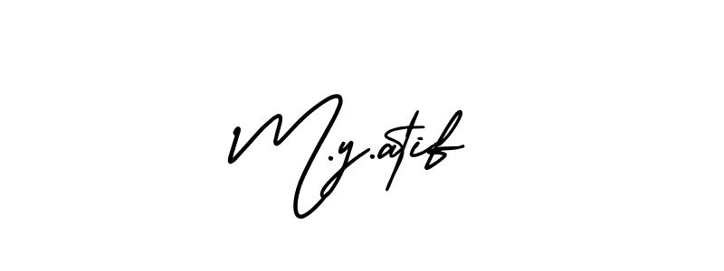 Also You can easily find your signature by using the search form. We will create M.y.atif name handwritten signature images for you free of cost using AmerikaSignatureDemo-Regular sign style. M.y.atif signature style 3 images and pictures png