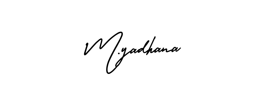 Check out images of Autograph of M.yadhana name. Actor M.yadhana Signature Style. AmerikaSignatureDemo-Regular is a professional sign style online. M.yadhana signature style 3 images and pictures png