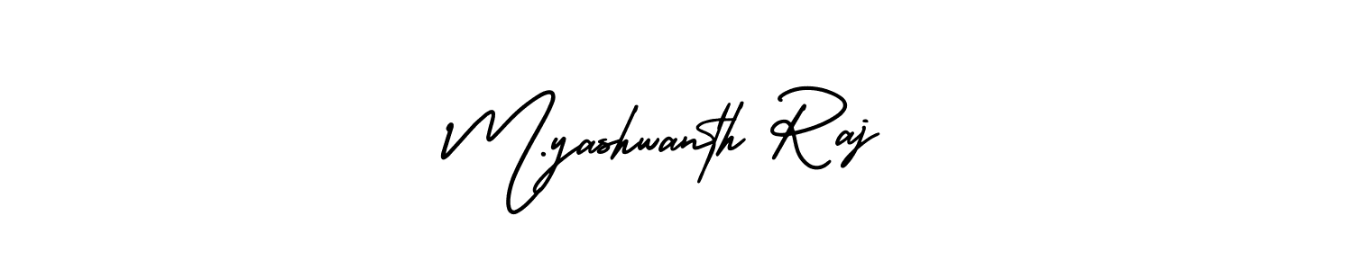 Use a signature maker to create a handwritten signature online. With this signature software, you can design (AmerikaSignatureDemo-Regular) your own signature for name M.yashwanth Raj. M.yashwanth Raj signature style 3 images and pictures png