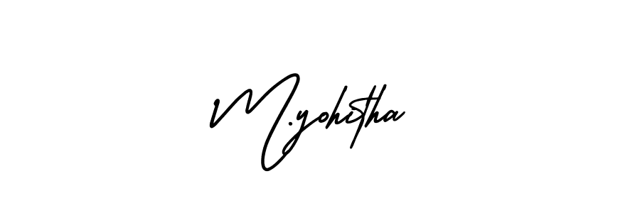 M.yohitha stylish signature style. Best Handwritten Sign (AmerikaSignatureDemo-Regular) for my name. Handwritten Signature Collection Ideas for my name M.yohitha. M.yohitha signature style 3 images and pictures png