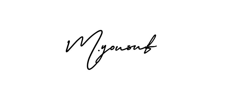 This is the best signature style for the M.yousuf name. Also you like these signature font (AmerikaSignatureDemo-Regular). Mix name signature. M.yousuf signature style 3 images and pictures png