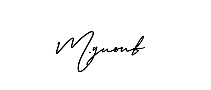 Make a beautiful signature design for name M.yusuf. With this signature (AmerikaSignatureDemo-Regular) style, you can create a handwritten signature for free. M.yusuf signature style 3 images and pictures png