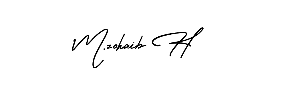 Create a beautiful signature design for name M.zohaib H. With this signature (AmerikaSignatureDemo-Regular) fonts, you can make a handwritten signature for free. M.zohaib H signature style 3 images and pictures png