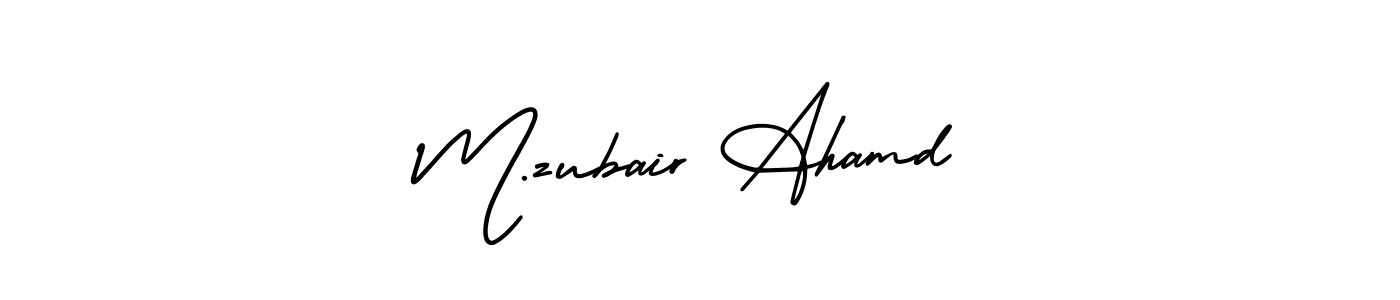 This is the best signature style for the M.zubair Ahamd name. Also you like these signature font (AmerikaSignatureDemo-Regular). Mix name signature. M.zubair Ahamd signature style 3 images and pictures png