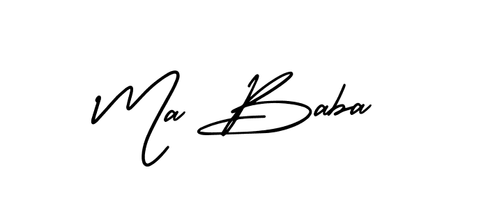 Ma Baba stylish signature style. Best Handwritten Sign (AmerikaSignatureDemo-Regular) for my name. Handwritten Signature Collection Ideas for my name Ma Baba. Ma Baba signature style 3 images and pictures png