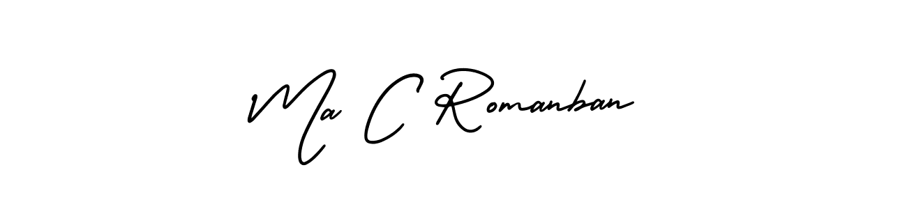 It looks lik you need a new signature style for name Ma C Romanban. Design unique handwritten (AmerikaSignatureDemo-Regular) signature with our free signature maker in just a few clicks. Ma C Romanban signature style 3 images and pictures png