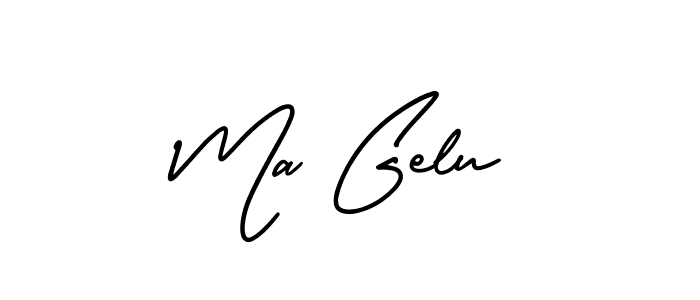 How to make Ma Gelu signature? AmerikaSignatureDemo-Regular is a professional autograph style. Create handwritten signature for Ma Gelu name. Ma Gelu signature style 3 images and pictures png