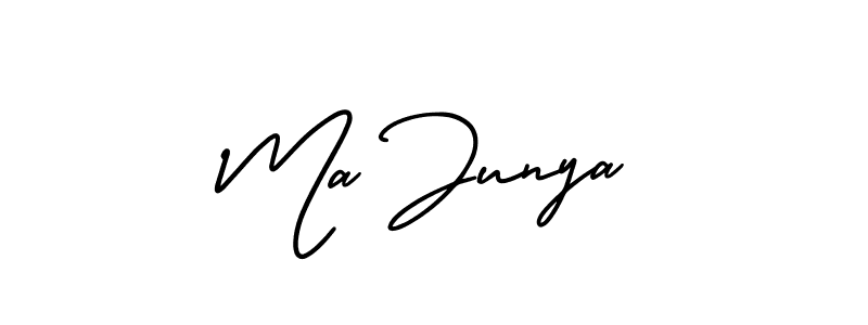 Design your own signature with our free online signature maker. With this signature software, you can create a handwritten (AmerikaSignatureDemo-Regular) signature for name Ma Junya. Ma Junya signature style 3 images and pictures png