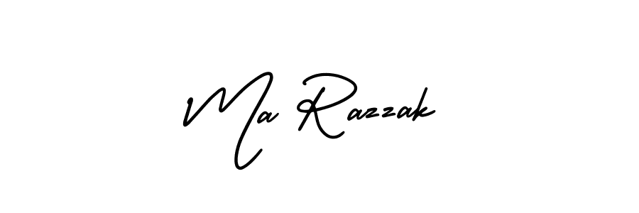 It looks lik you need a new signature style for name Ma Razzak. Design unique handwritten (AmerikaSignatureDemo-Regular) signature with our free signature maker in just a few clicks. Ma Razzak signature style 3 images and pictures png