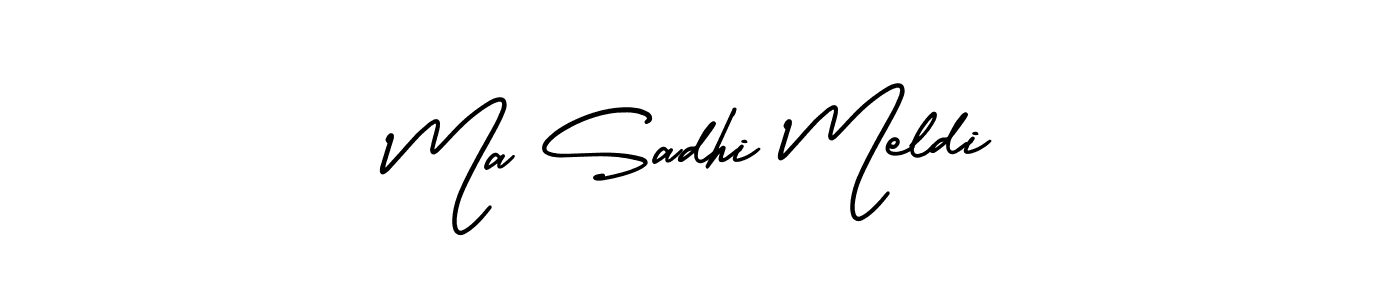 Make a short Ma Sadhi Meldi signature style. Manage your documents anywhere anytime using AmerikaSignatureDemo-Regular. Create and add eSignatures, submit forms, share and send files easily. Ma Sadhi Meldi signature style 3 images and pictures png