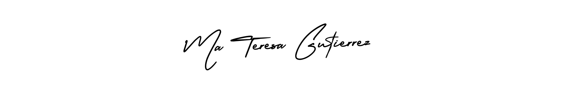 The best way (AmerikaSignatureDemo-Regular) to make a short signature is to pick only two or three words in your name. The name Ma Teresa Gutierrez include a total of six letters. For converting this name. Ma Teresa Gutierrez signature style 3 images and pictures png