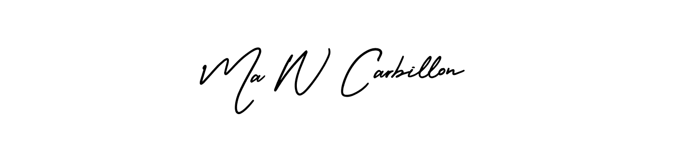 Design your own signature with our free online signature maker. With this signature software, you can create a handwritten (AmerikaSignatureDemo-Regular) signature for name Ma W Carbillon. Ma W Carbillon signature style 3 images and pictures png