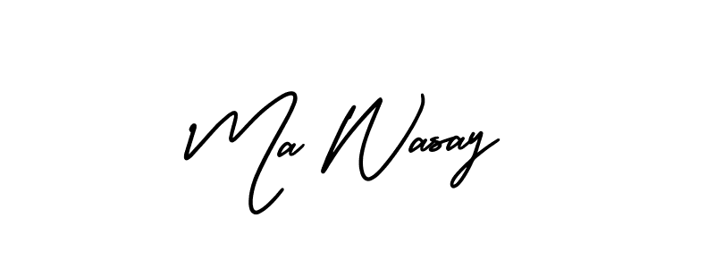 How to make Ma Wasay signature? AmerikaSignatureDemo-Regular is a professional autograph style. Create handwritten signature for Ma Wasay name. Ma Wasay signature style 3 images and pictures png