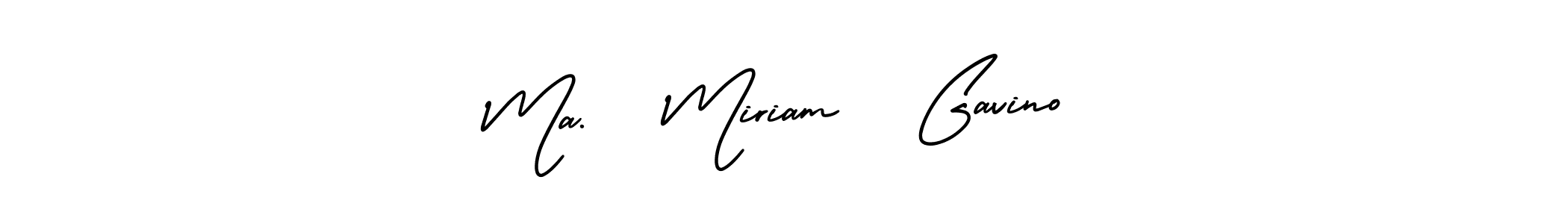 The best way (AmerikaSignatureDemo-Regular) to make a short signature is to pick only two or three words in your name. The name Ma.   Miriam   Gavino include a total of six letters. For converting this name. Ma.   Miriam   Gavino signature style 3 images and pictures png