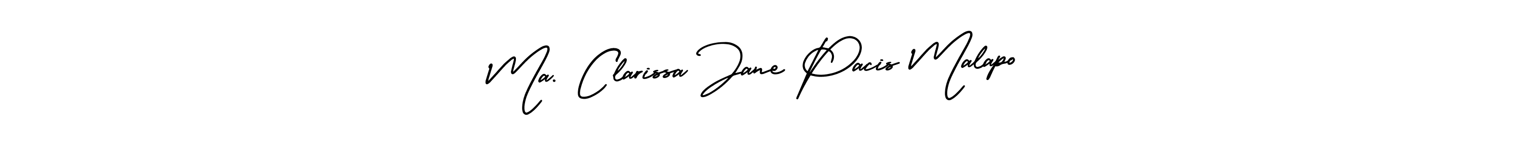 How to Draw Ma. Clarissa Jane Pacis Malapo signature style? AmerikaSignatureDemo-Regular is a latest design signature styles for name Ma. Clarissa Jane Pacis Malapo. Ma. Clarissa Jane Pacis Malapo signature style 3 images and pictures png