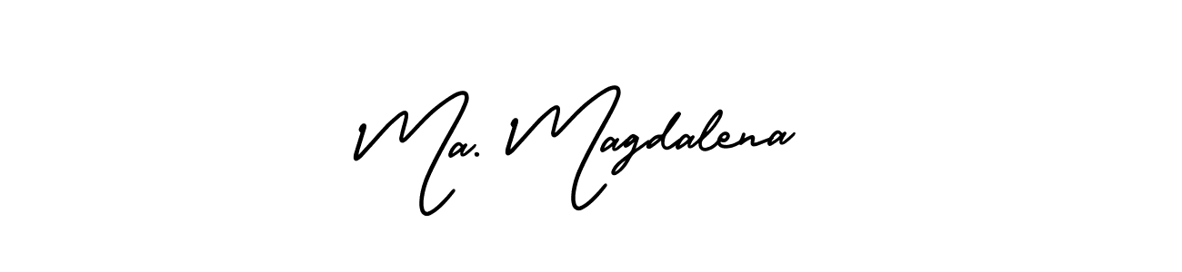 It looks lik you need a new signature style for name Ma. Magdalena. Design unique handwritten (AmerikaSignatureDemo-Regular) signature with our free signature maker in just a few clicks. Ma. Magdalena signature style 3 images and pictures png