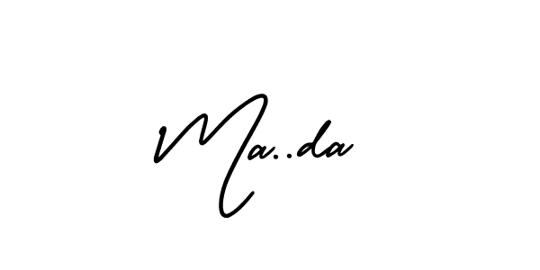 You should practise on your own different ways (AmerikaSignatureDemo-Regular) to write your name (Ma..da) in signature. don't let someone else do it for you. Ma..da signature style 3 images and pictures png